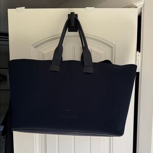 Troubadour  Navy Tote Bag with Leather Handles